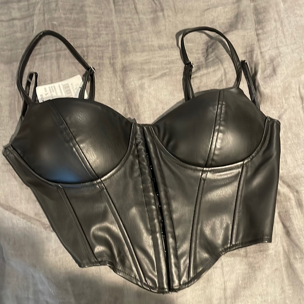 Leather corset top
